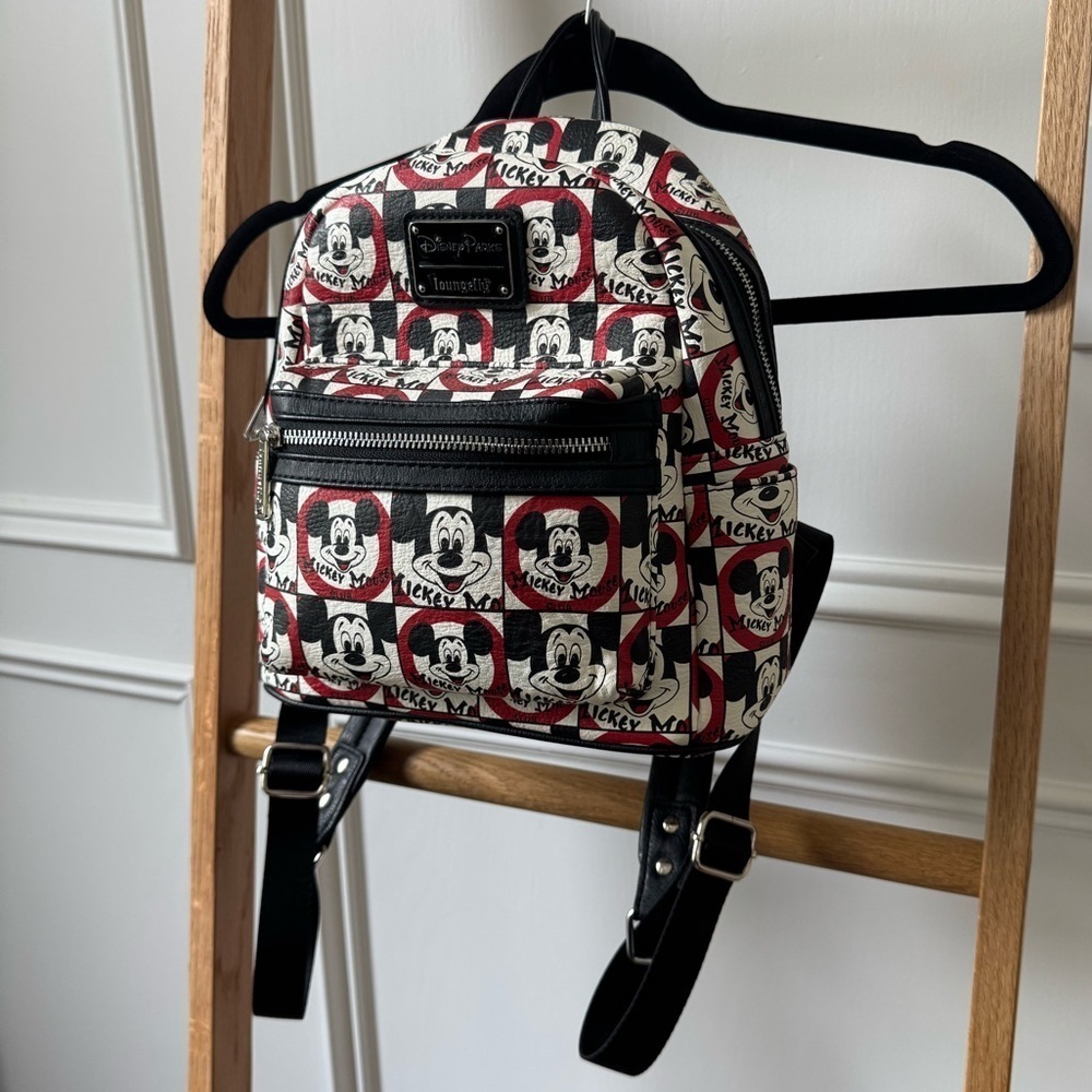 Loungefly Disney Parks Mickey Mouse Club Mini Backpack - Like New- Black & White